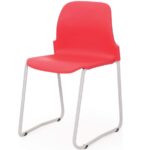 Masterstack Skid Base Classroom Chairs - Red