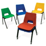 AC Poly Classroom Chairs / Hall Chairs - Vibrant Colours