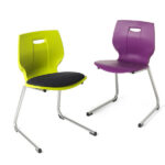 Geo Poly Reverse Cantilever Adult Classroom Chairs - Purple