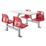 Apero 4 or 2 Seater Canteen Table & Chairs Unit