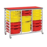 8000 Series 1, 2, 3 Bay Metal Mobile Tray Storage Unit