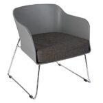 Poppy Breakout Area Tub Chairs With Cushion and skid frame - Grey