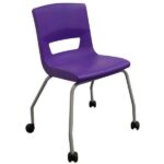 Postura 4 Leg Task Chairs with Wheels - Purple