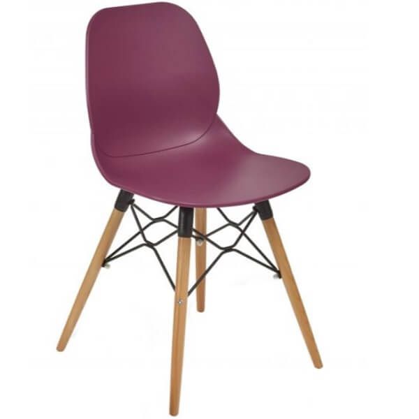 Shoreditch Beech Leg Chairs -Plum