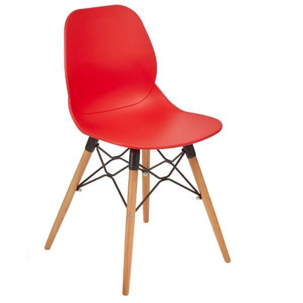 Shoreditch Beech Leg Chairs -Red