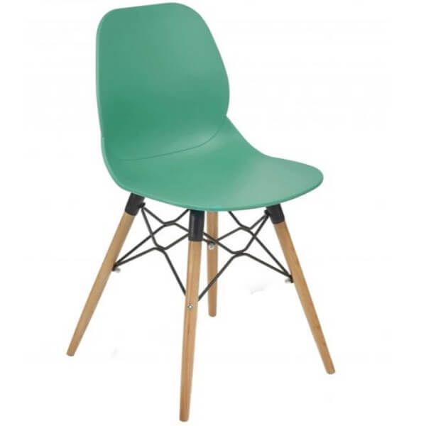 Shoreditch Beech Leg Chairs -Turquoise