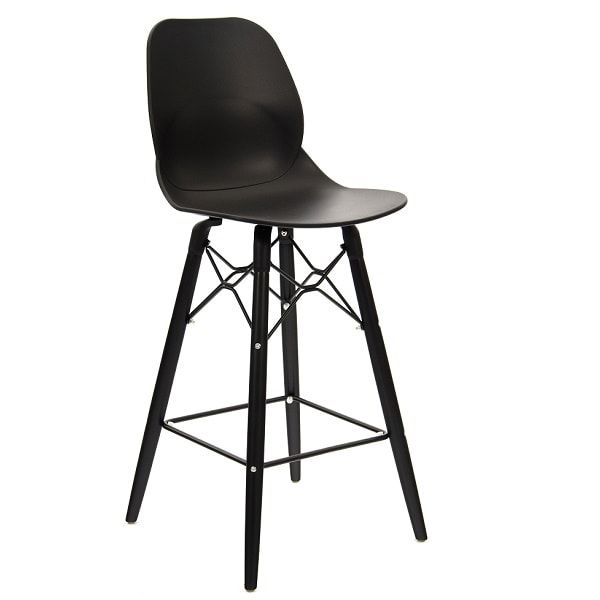 Shoreditch Student Breakout Area High Stools with Black Wood Legs