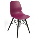 Shoreditch Black Wood Leg Chairs - Plum
