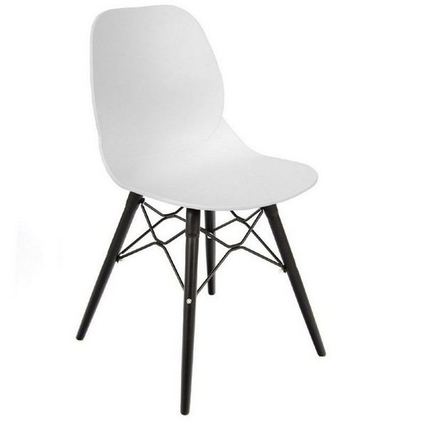 Shoreditch Black Wood Leg Chairs - White