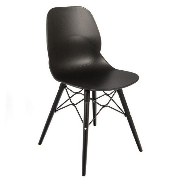 Shoreditch Black Wood Leg Chairs - Black