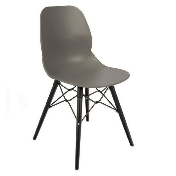 Shoreditch Black Wood Leg Chairs - Dark Grey