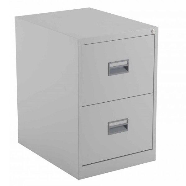Talos Steel 2 Drawer Filing Cabinet - Grey