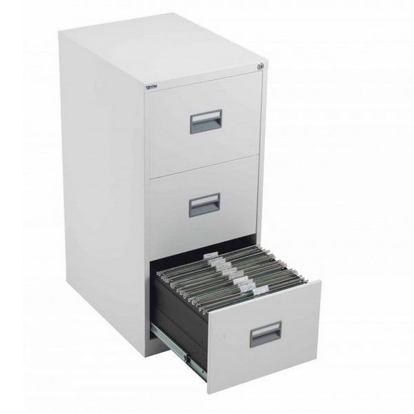Talos Steel 3 Drawer Filing Cabinet - White