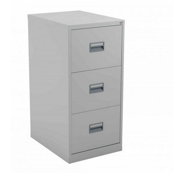 Talos Steel 3 Drawer Filing Cabinet - Grey