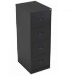Talos Steel 4 Drawer Filing Cabinet - Black