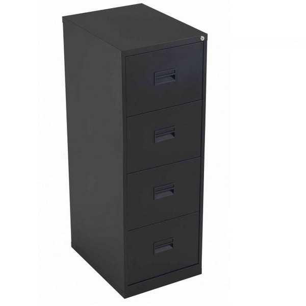 Talos Steel 4 Drawer Filing Cabinet - Black