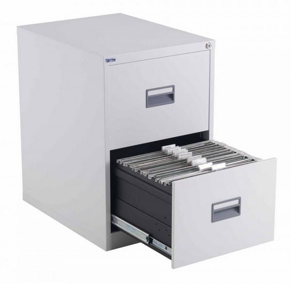 Talos Steel 2 Drawer Filing Cabinet - White
