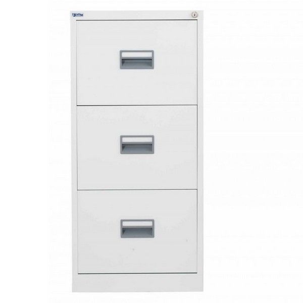 Talos Steel 3 Drawer Filing Cabinet - White