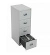 TC Deluxe Steel 4 Drawer Filing Cabinet with Lock - White / Grey / Black