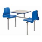 Two Seater Fixed School Canteen Table And Chairs Unit