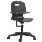 Arc Swivel Fixed Lecture Chairs with Writing Tablets - Anthracite