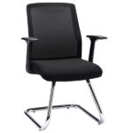 Denali Visitor Chair / Boardroom Chairs - Black with Chrome Frame