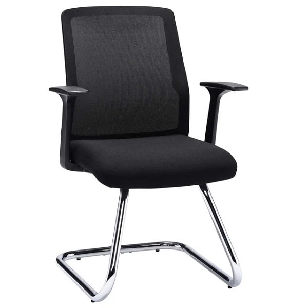 Denali Visitor Chair / Boardroom Chairs - Black with Chrome Frame