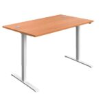 Economy Single Motor Sit to Stand Desk in Beech, White, Grey Oak, Nova Oak
