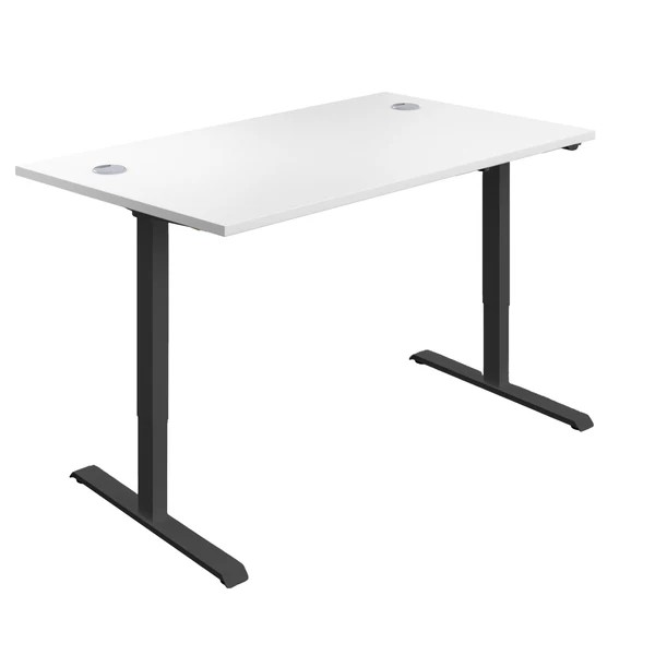 Economy Single Motor Sit Stand Desk - 1200x800 - White