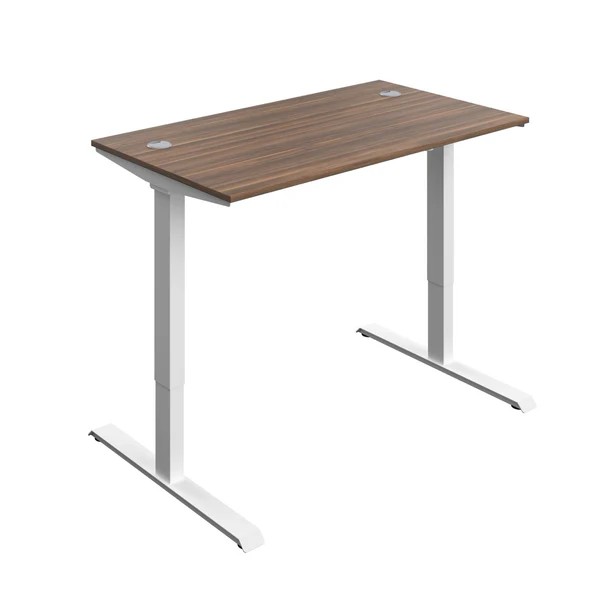Economy Single Motor Sit Stand Desk - 1400x800 - Dark Walnut
