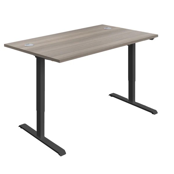 Economy Single Motor Sit Stand Desk - 1400x800 - Grey Oak