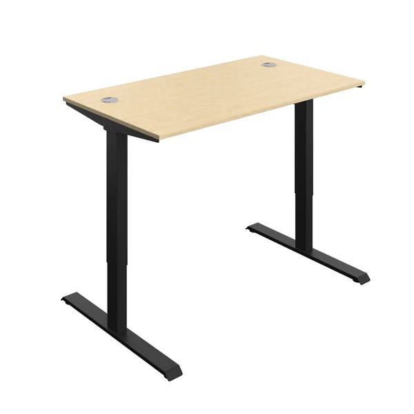 Economy Single Motor Sit Stand Desk - 1400x800 - Maple