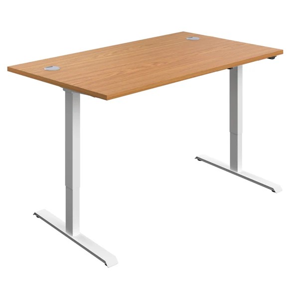 Economy Single Motor Sit Stand Desk - 1400x800 - Nova Oak