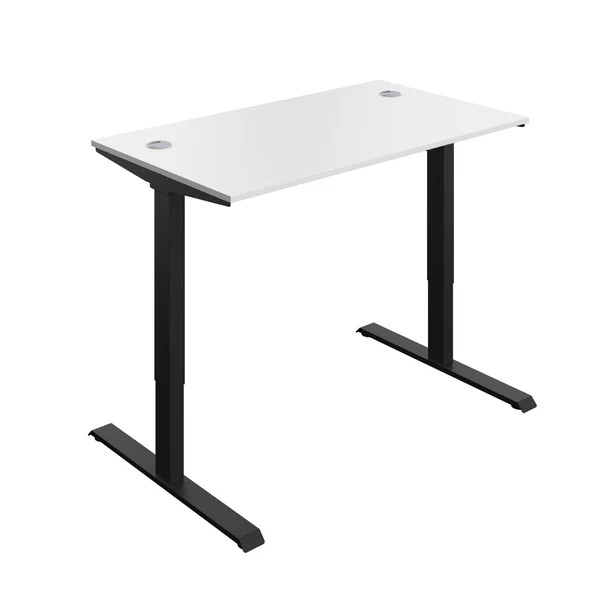 Economy Single Motor Sit Stand Desk - 1400x800 - White