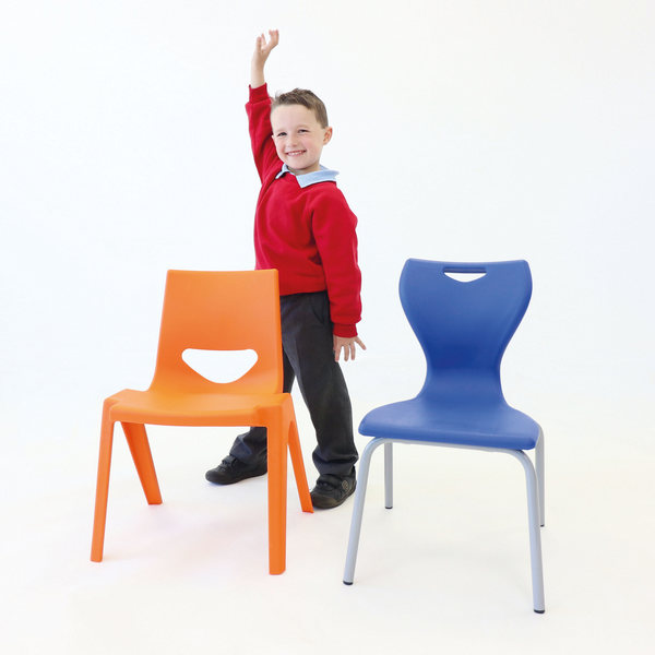 EN10 - Classic 4 Leg Classroom Chairs - Orange, Blue