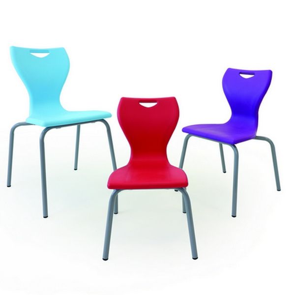 EN10 - Classic 4 Leg Classroom Chairs - Light Blue, Red, Violet