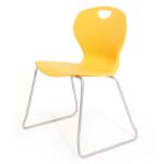 EVO Skid Base Adult Classroom Chairs | Floor Protecting & Versatile - Yellow