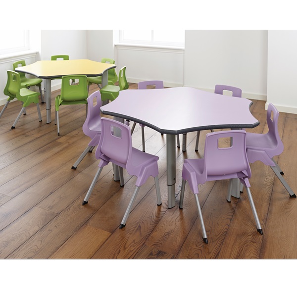 MT StartRight Flower Height Adjustable Primary School Tables - PU Edge - Image 3