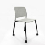 Grafton Move Stacking Task Chairs with Wheels - Cool Grey