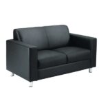 Iceberg Leather Faced 2 Seater Sofa - Silver Metal Feet | Style & Comfort