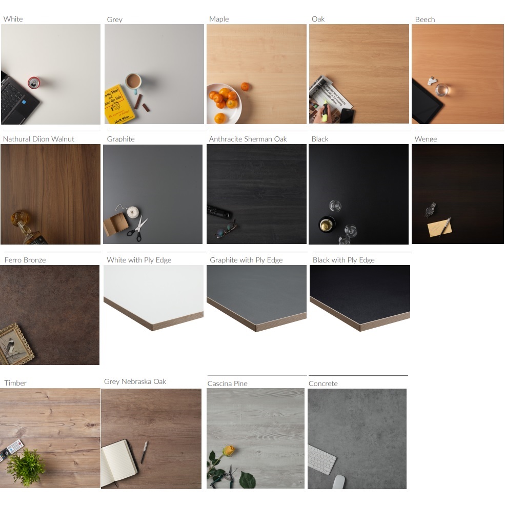 LA D-End Height Adjustable Conference / Board Room Table - See Colours