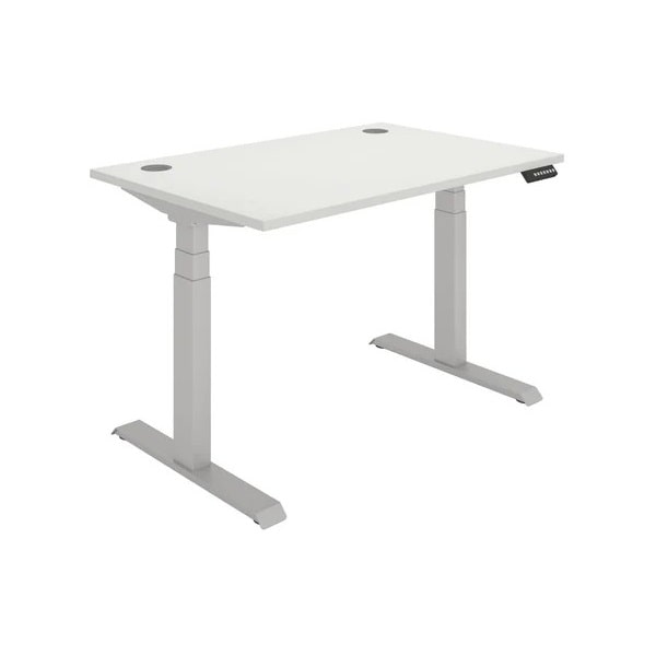 Office Rectangular Dual Motor Sit Stand Desk - 1200x800 - White