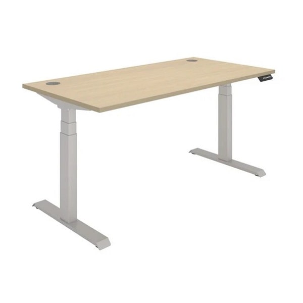 Office Rectangular Dual Motor Sit Stand Desk - 1600x800 - Oak