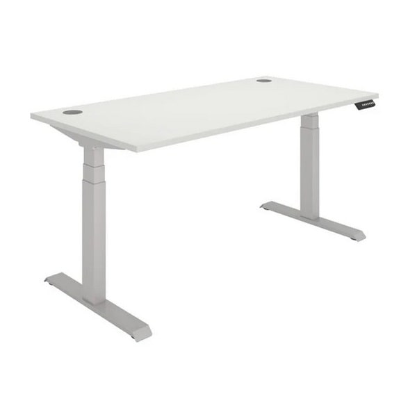 Office Rectangular Dual Motor Sit Stand Desk - 1600x800 - White