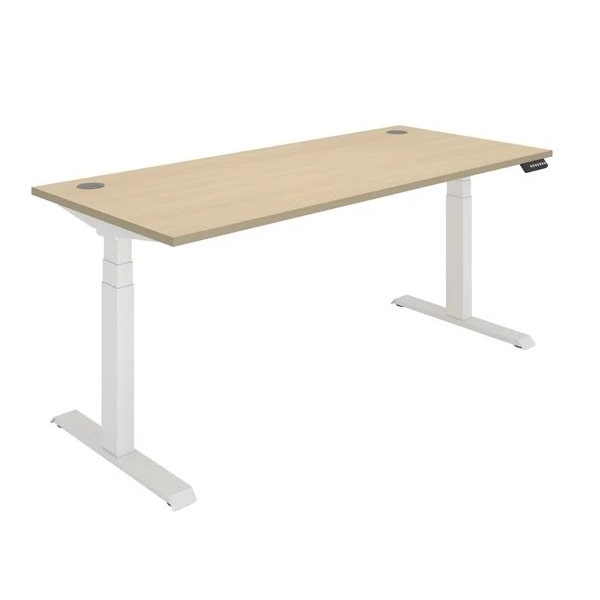 Office Rectangular Dual Motor Sit Stand Desk - 1800x800 - oak