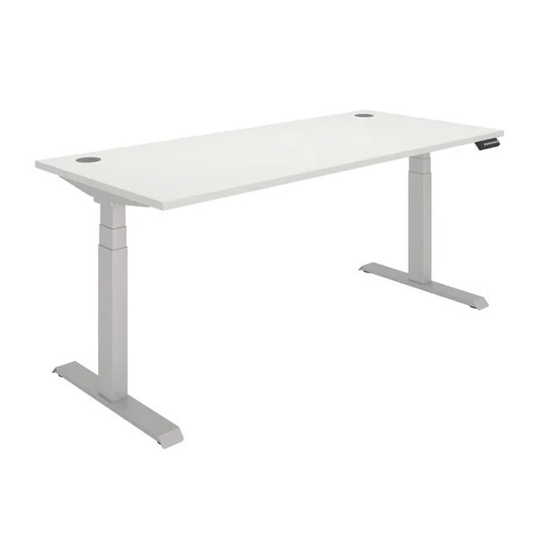Office Rectangular Dual Motor Sit Stand Desk - 1800x800 - White