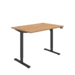 Office Rectangular Single Motor Sit Stand Desk - 1200x800 - Beech