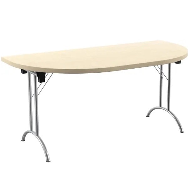 TC One Union Folding D-End Top Table - 1600 x 800mm - Maple