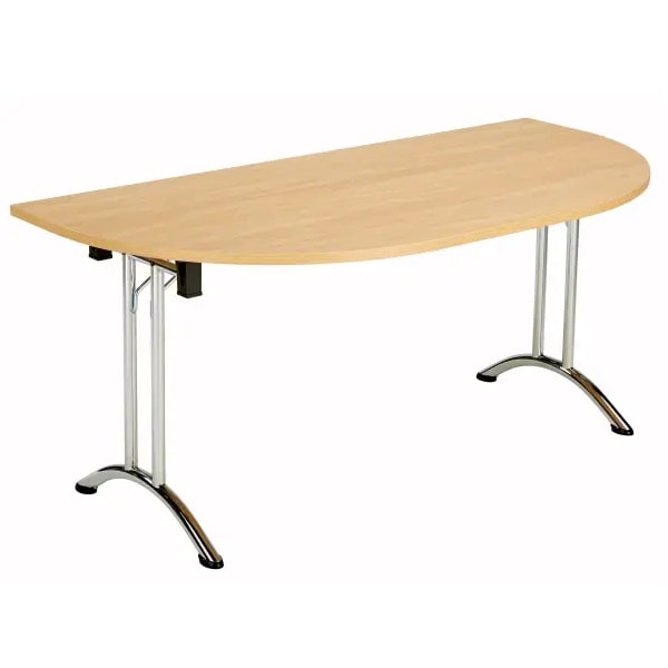 TC One Union Folding D-End Top Table - 1600 x 800mm - Nova Oak