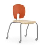 SE Curve Motion Stacking Chairs - Wood Seat - Flame